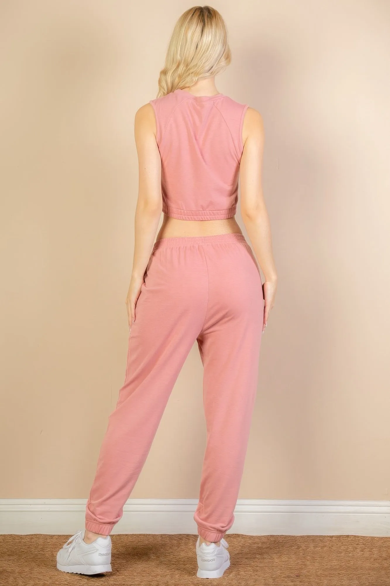 French Terry Elastic Waist Tank Top & Joggers Set sold by Gigi Laurent product image thumbnail 5