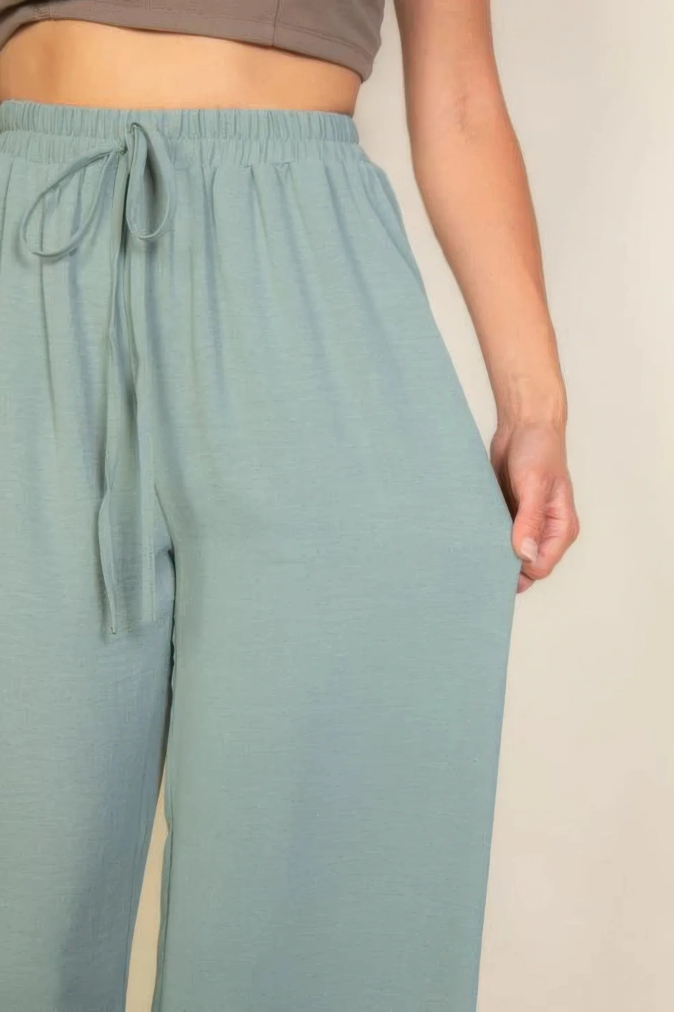 Drawstring Waist Wide Leg Minimalist Pants sold by Gigi Laurent product image thumbnail 5