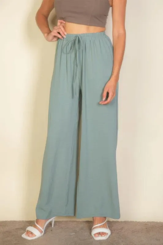 Drawstring Waist Wide Leg Minimalist Pants sold by Gigi Laurent
