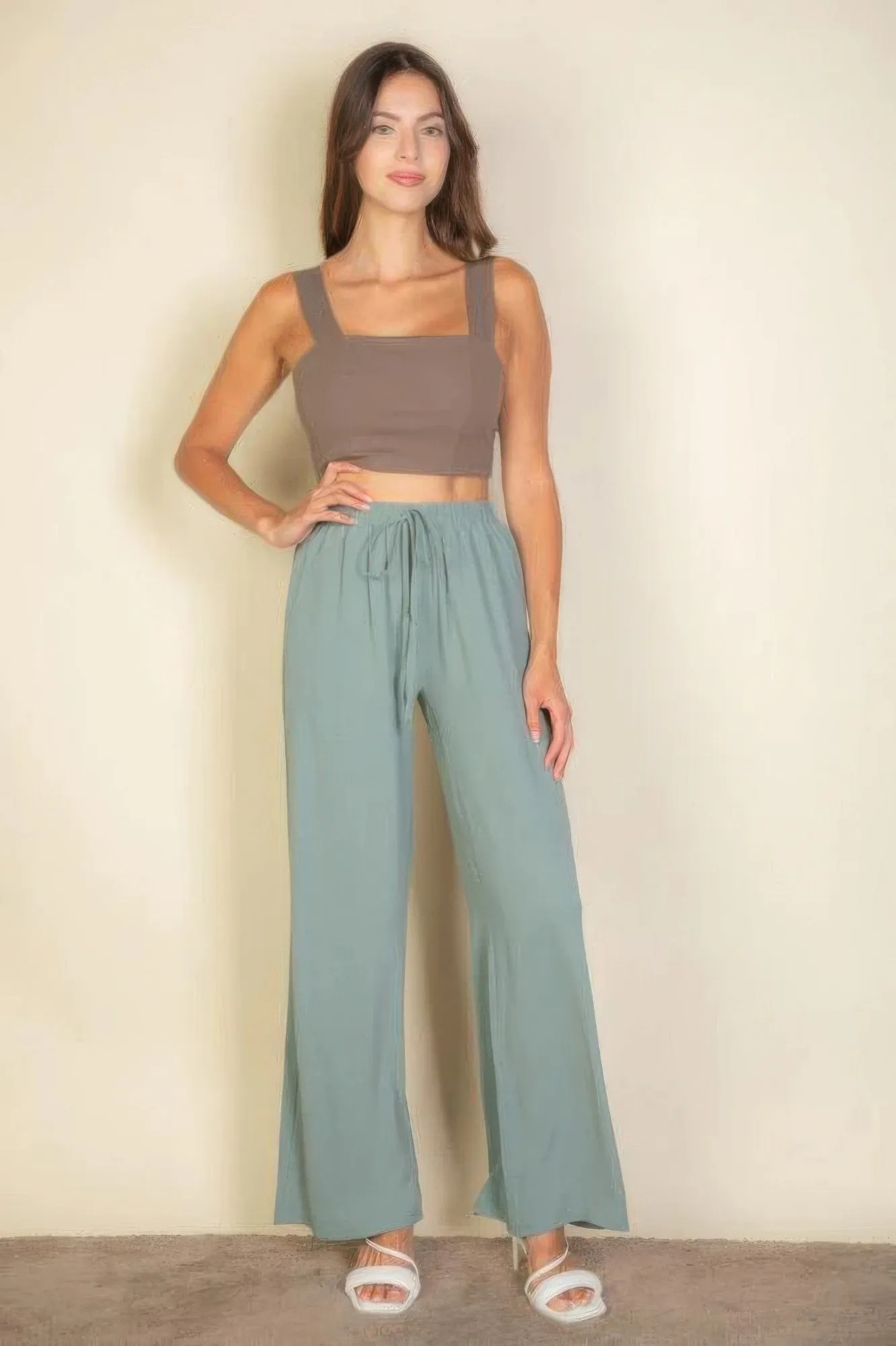 Drawstring Waist Wide Leg Minimalist Pants sold by Gigi Laurent product image thumbnail 2