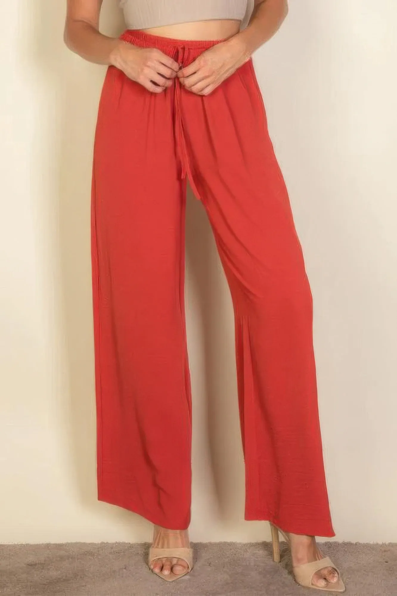 Drawstring Waist Wide Leg Minimalist Pants sold by Gigi Laurent