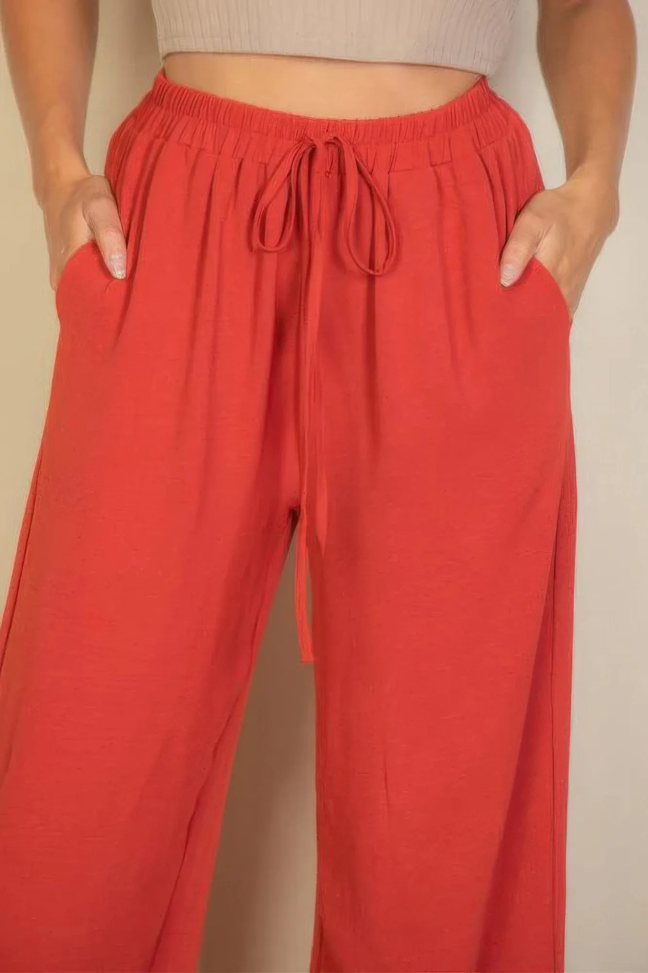 Drawstring Waist Wide Leg Minimalist Pants sold by Gigi Laurent product image thumbnail 4
