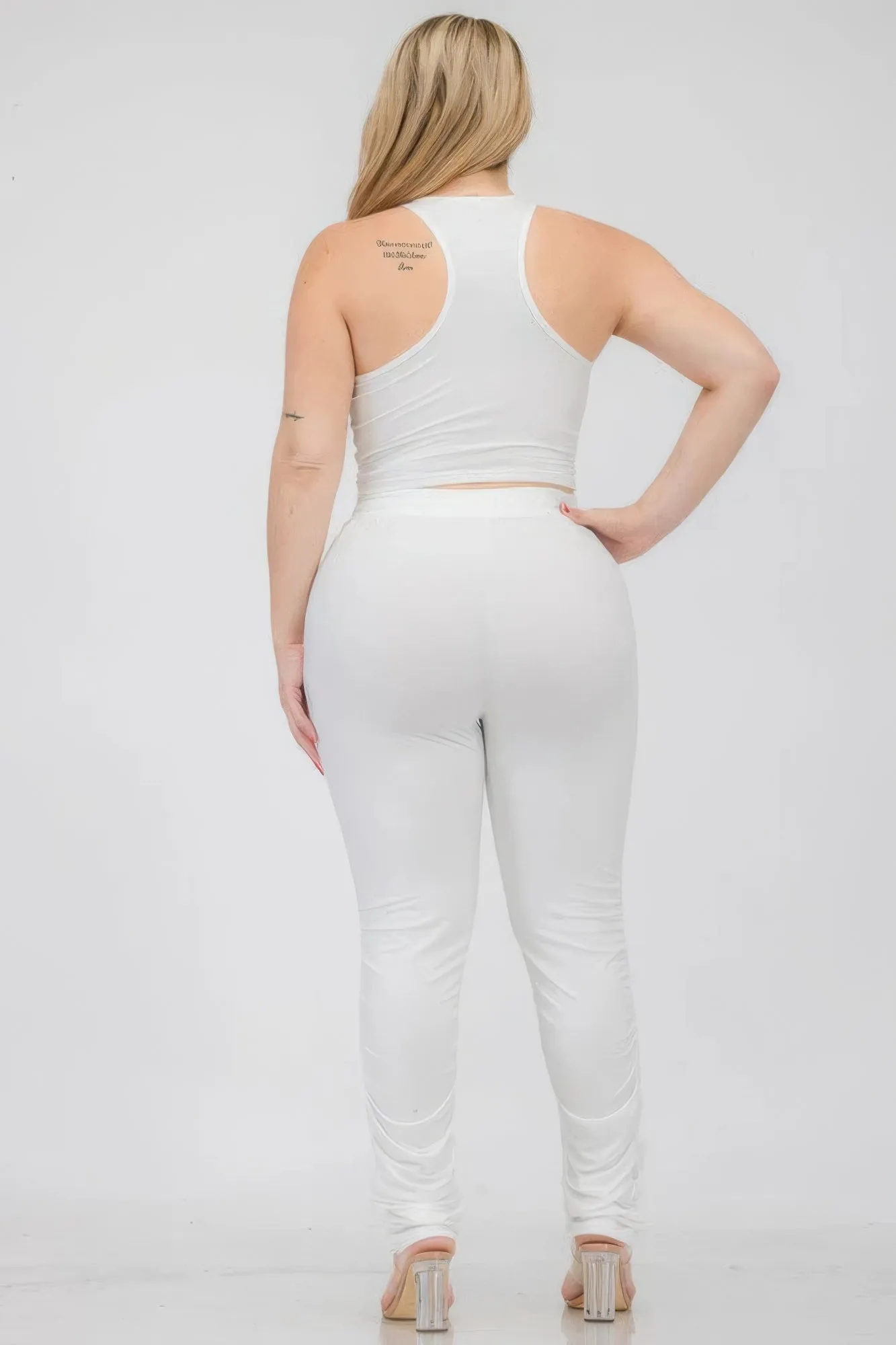 Plus Size Crop Tank Top & Ruched Pants Set sold by Gigi Laurent product image thumbnail 5