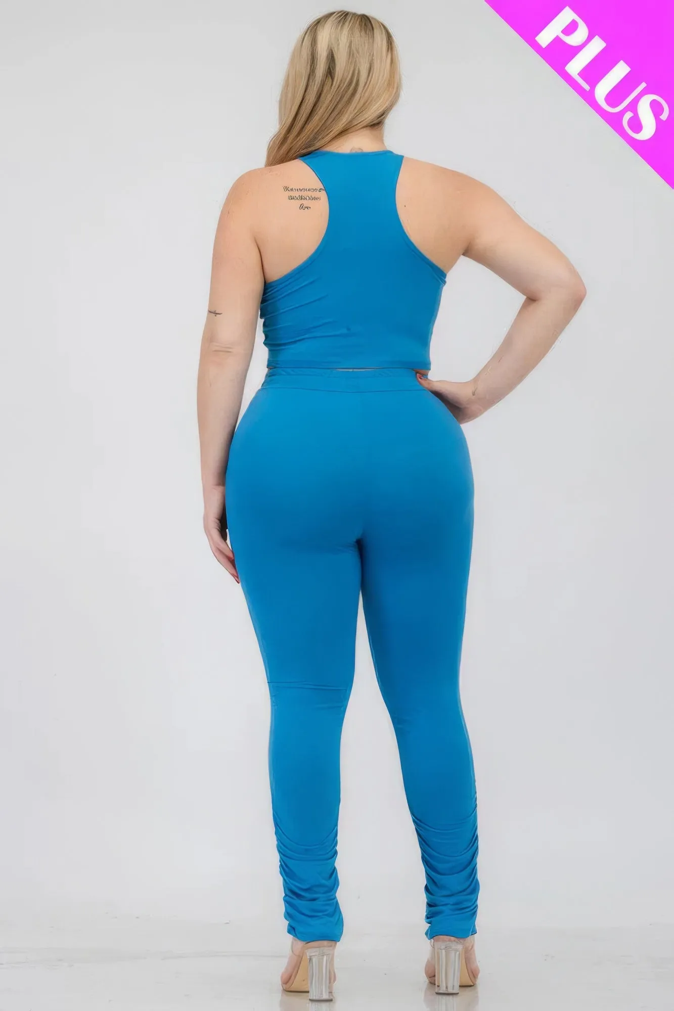 Plus Size Crop Tank Top & Ruched Pants Set sold by Gigi Laurent product image thumbnail 5