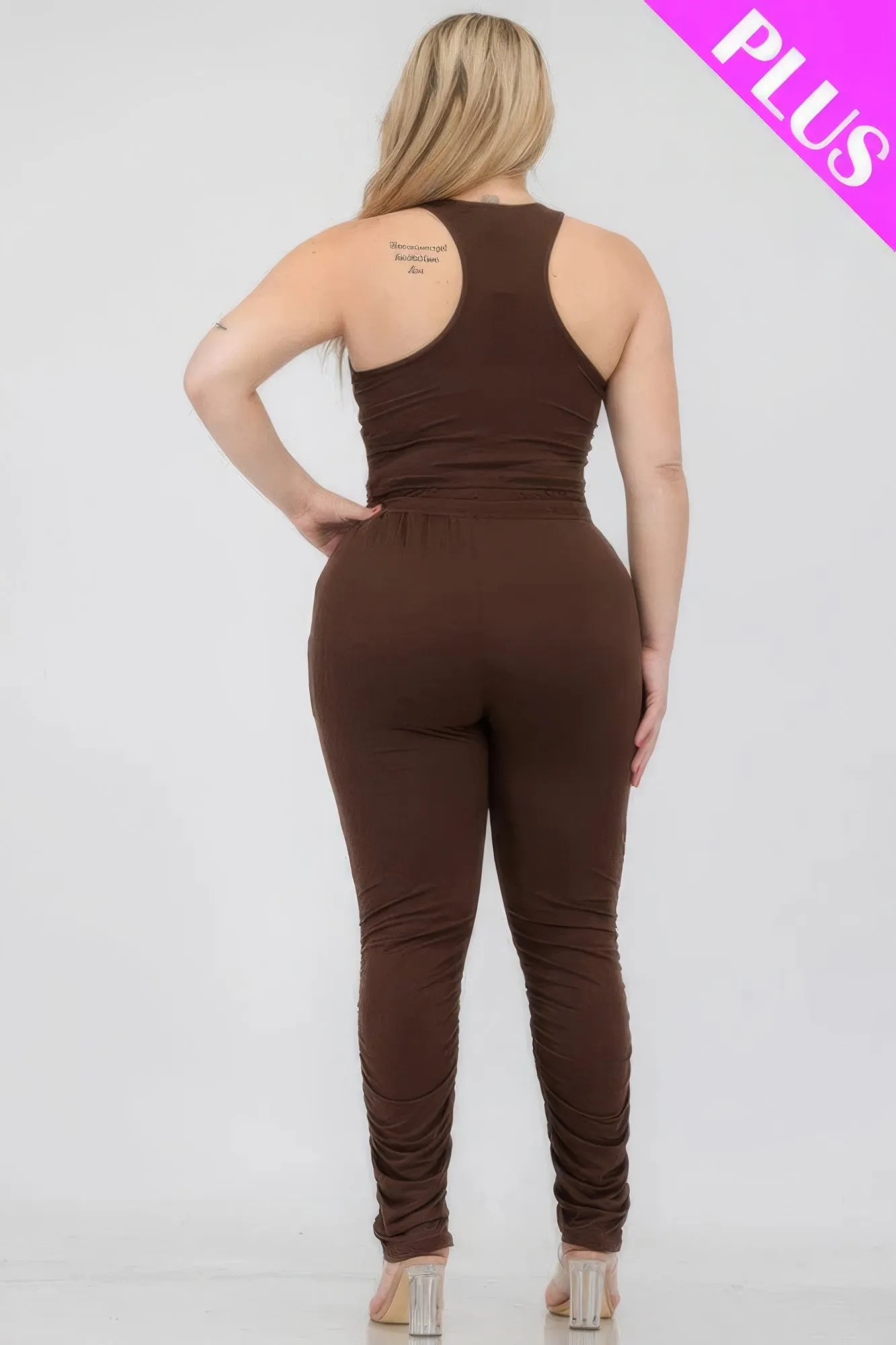 Plus Size Crop Tank Top & Ruched Pants Set sold by Gigi Laurent product image thumbnail 5