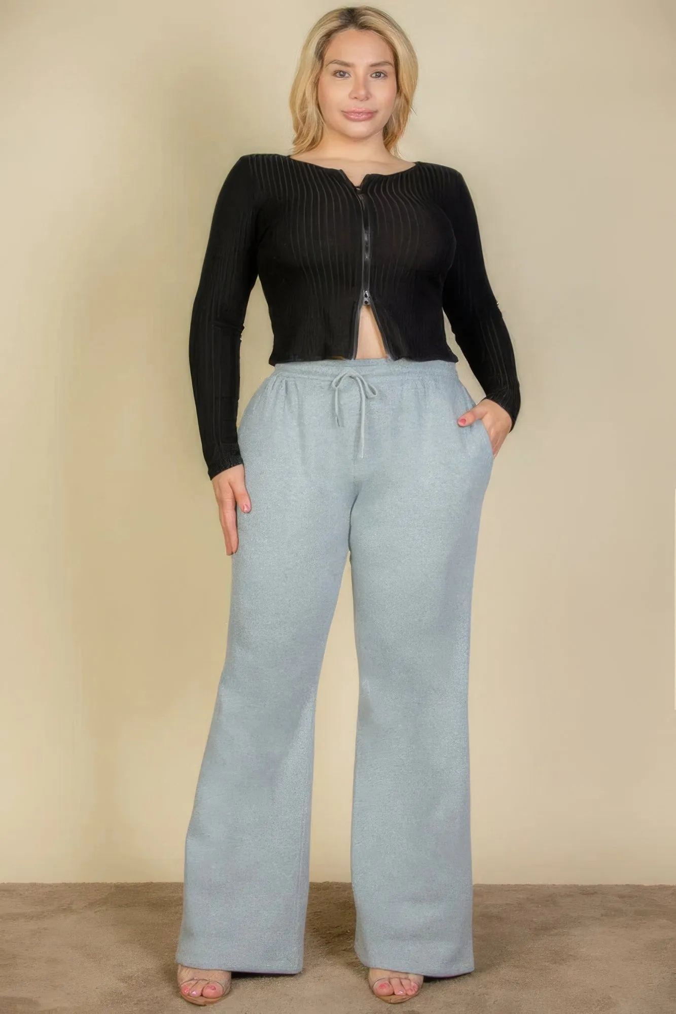 Plus Size Drawstring Waist Slant Pocket Sweatpants sold by Gigi Laurent product image thumbnail 2