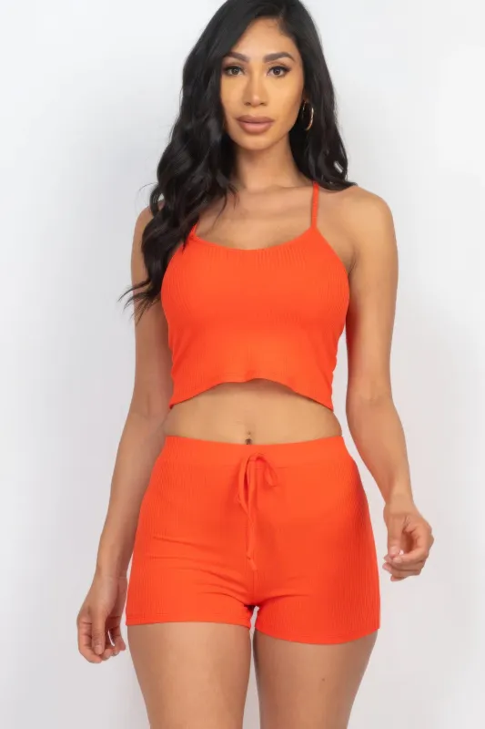 Ribbed Crop Cami Top & Shorts Set sold by Gigi Laurent