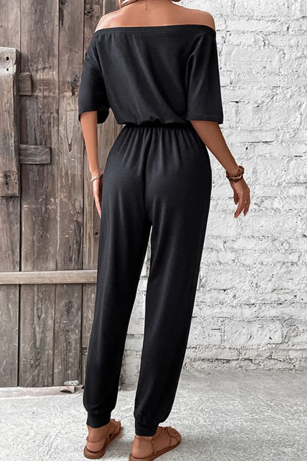 Perfee Off-Shoulder Jumpsuit with Pockets sold by Gigi Laurent product image thumbnail 2