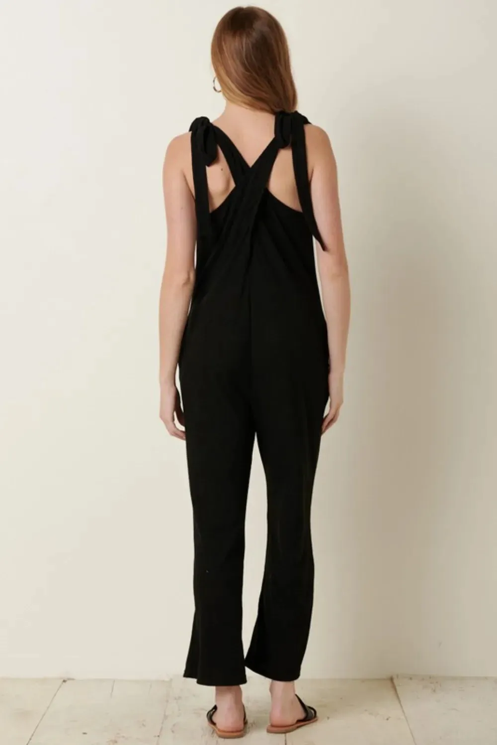 Mittoshop Rib Knit V-Neck Cross Back Jumpsuit sold by Gigi Laurent product image thumbnail 4