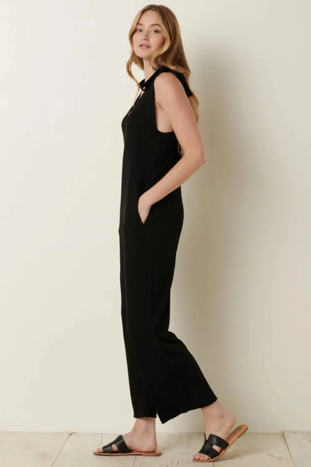 Mittoshop Rib Knit V-Neck Cross Back Jumpsuit sold by Gigi Laurent product image thumbnail 3