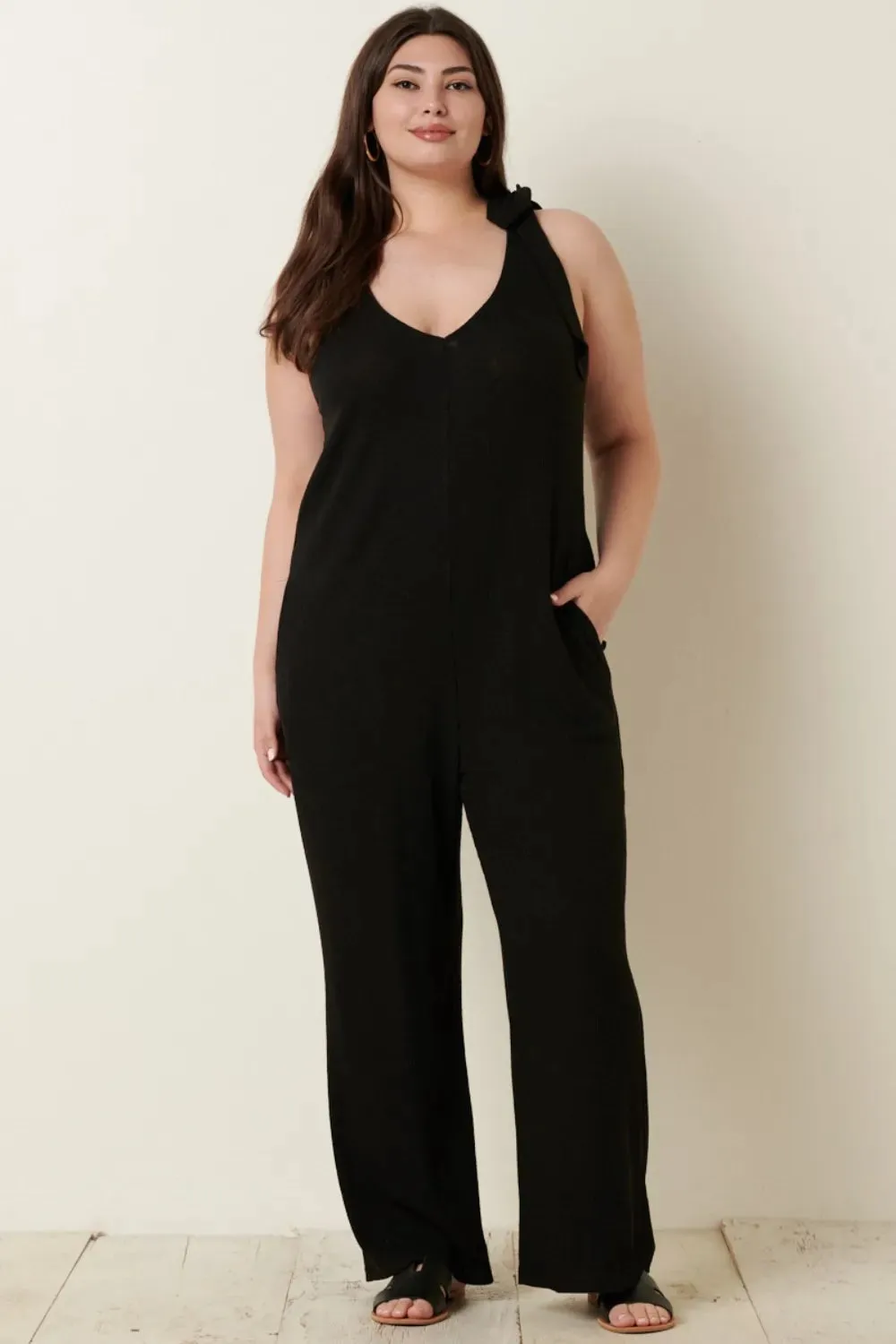 Mittoshop Rib Knit V-Neck Cross Back Jumpsuit sold by Gigi Laurent product image thumbnail 5