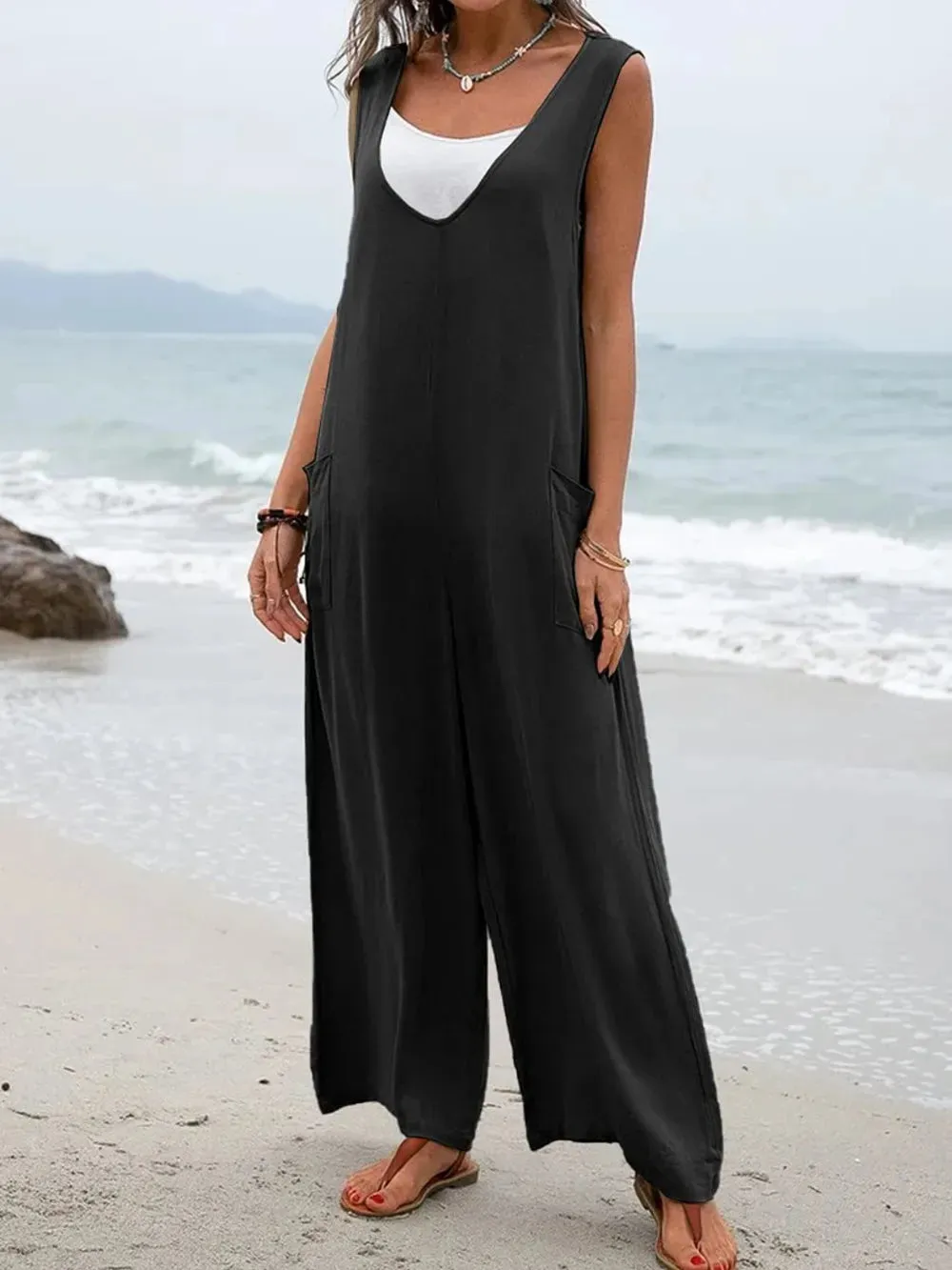 Full Size Wide Strap Jumpsuit with Pockets sold by Gigi Laurent product image thumbnail 5