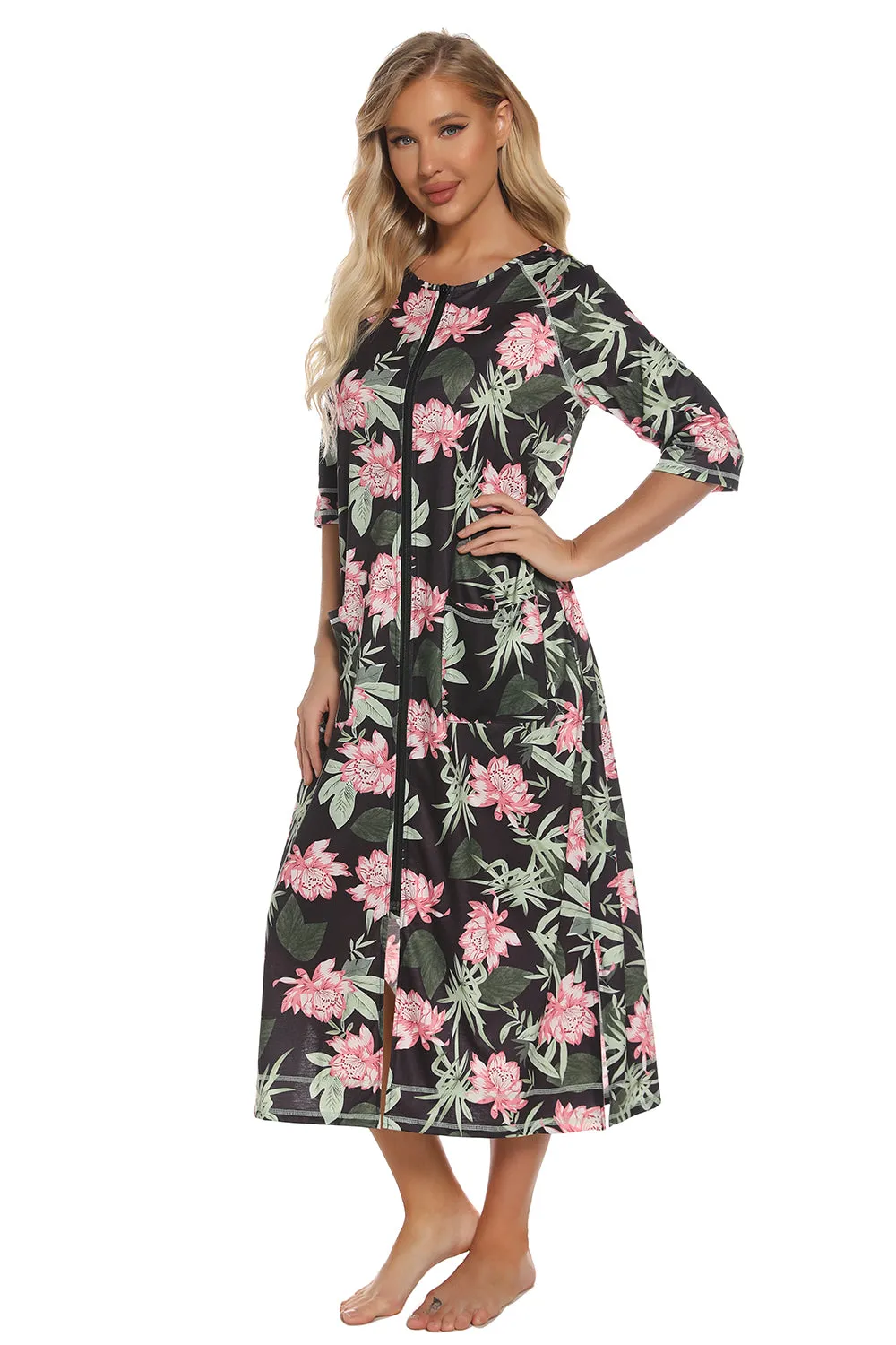 Printed Slit Night Dress with Pockets sold by Gigi Laurent product image thumbnail 5