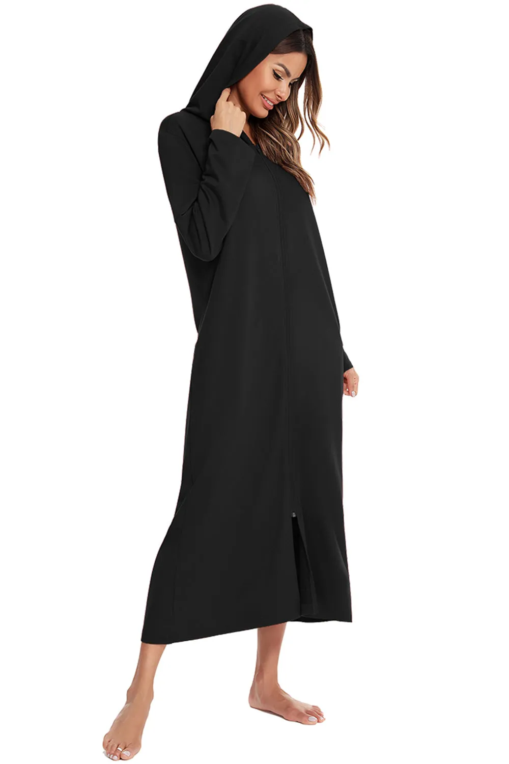 Zip Front Hooded Night Dress with Pockets sold by Gigi Laurent product image thumbnail 5