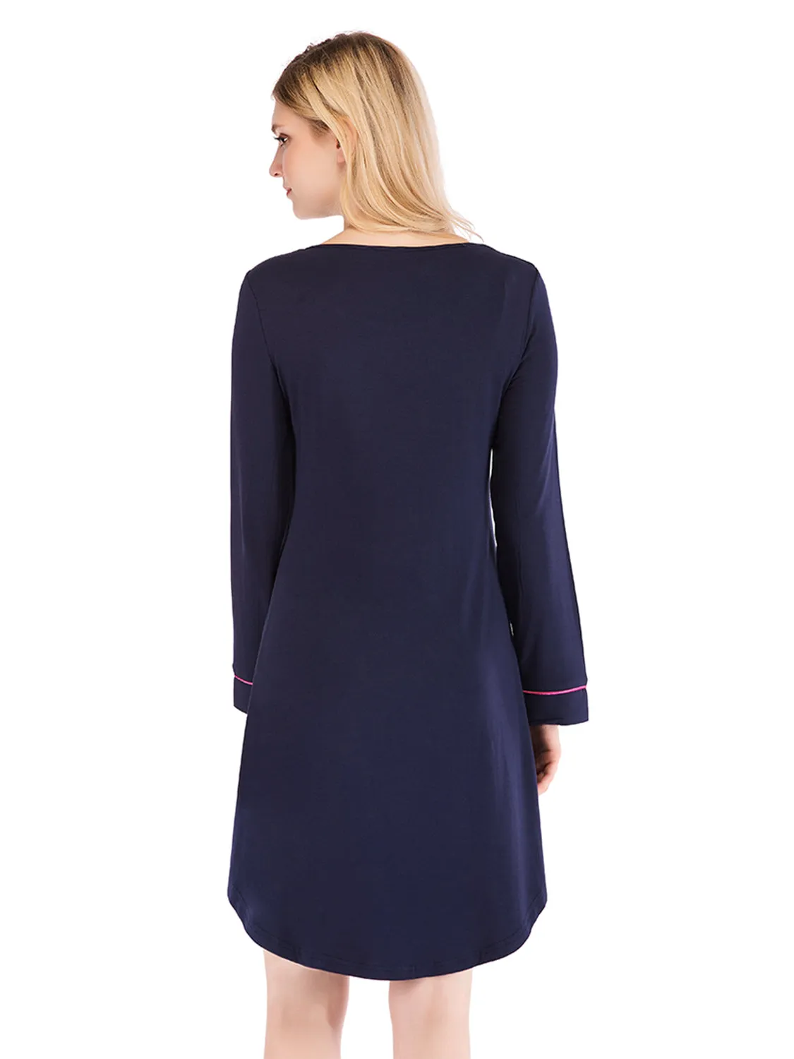 Round Neck Night Dress with Pocket sold by Gigi Laurent product image thumbnail 2