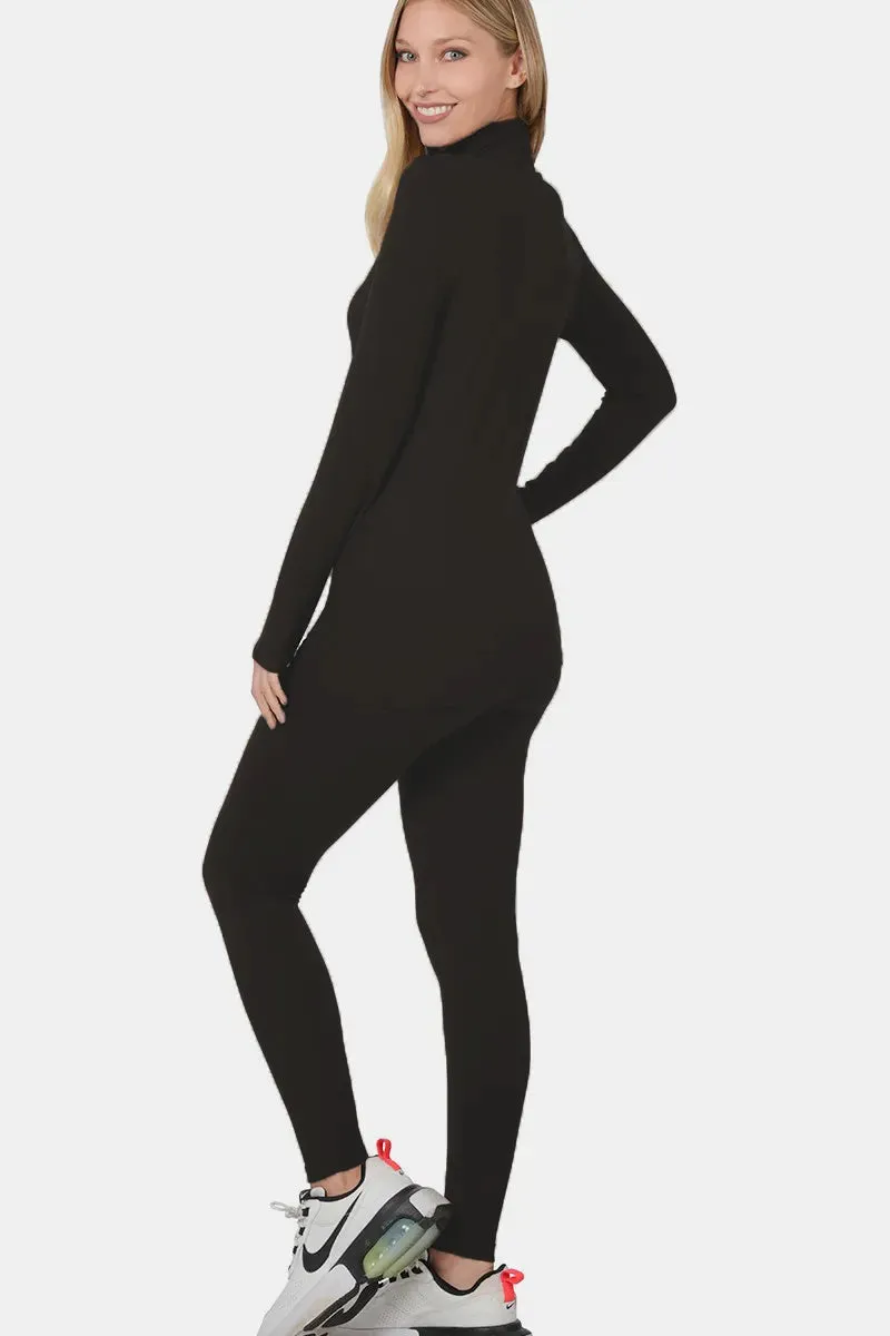 Zenana Full Size Turtleneck Top and Leggings Lounge Set sold by Gigi Laurent product image thumbnail 2