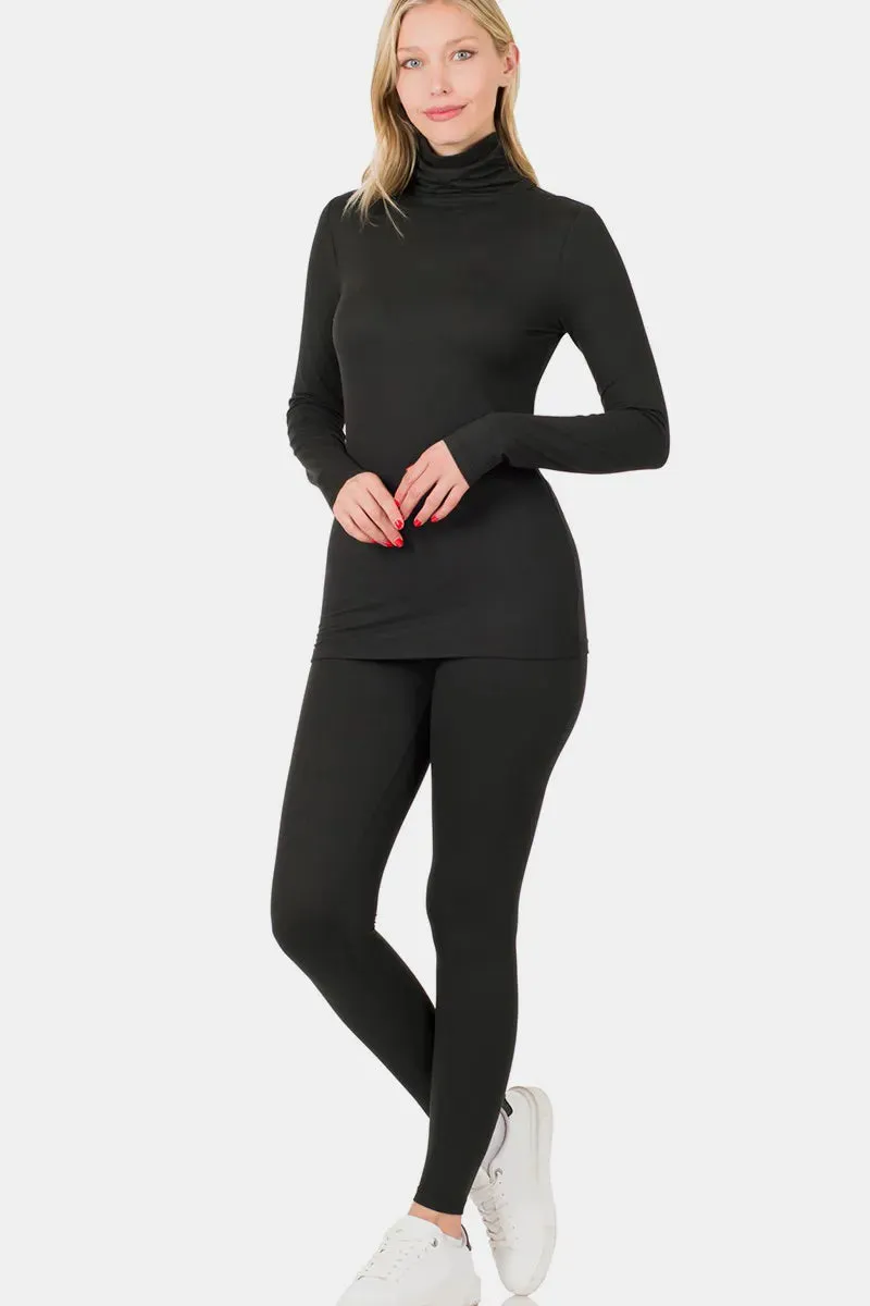 Zenana Full Size Turtleneck Top and Leggings Lounge Set sold by Gigi Laurent
