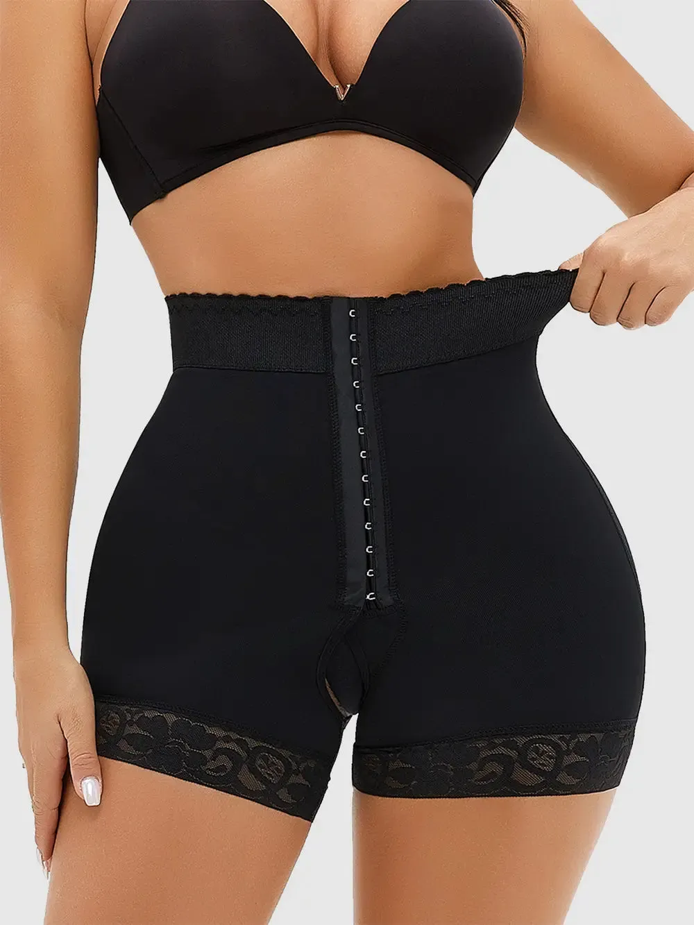 Full Size Lace Detail Hook-and-Eye Shaping Shorts sold by Gigi Laurent product image thumbnail 5