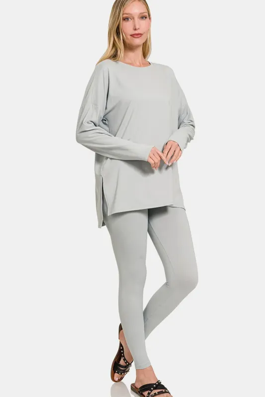 Zenana Full Size Brushed Microfiber Top and Leggings Lounge Set sold by Gigi Laurent