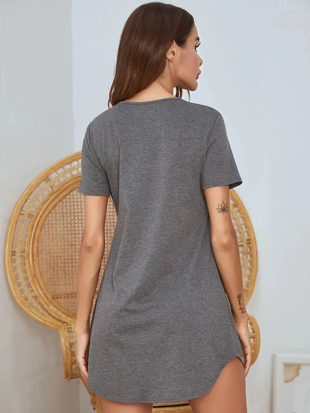 V-Neck Short Sleeve Lounge Dress sold by Gigi Laurent product image thumbnail 2