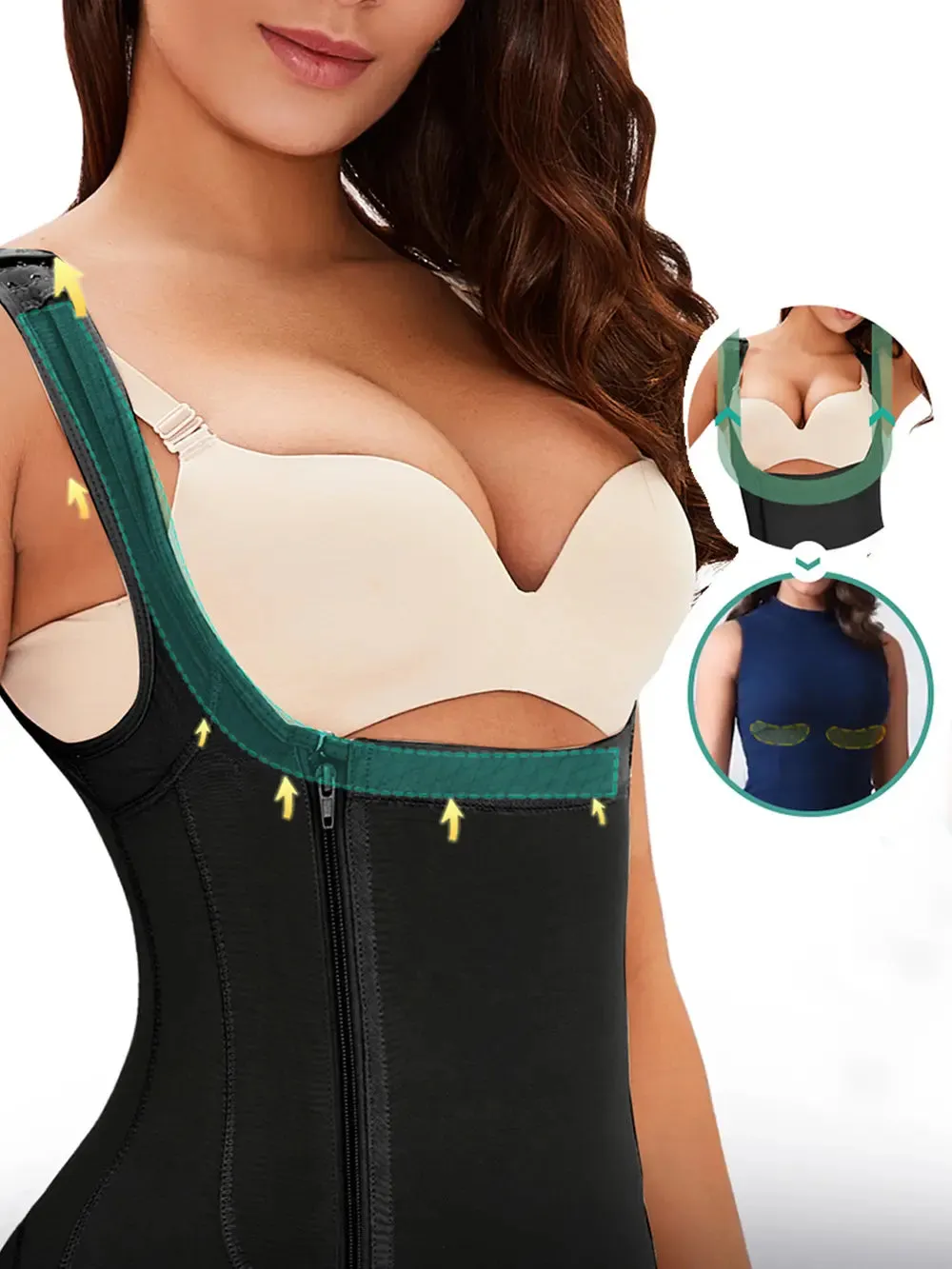Full Size Side Zip Up Wide Strap Shapewear sold by Gigi Laurent product image thumbnail 4