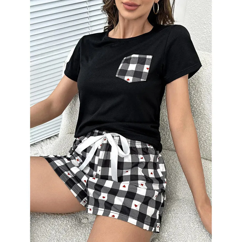 Plaid Heart Top and Shorts Lounge Set sold by Gigi Laurent product image thumbnail 5