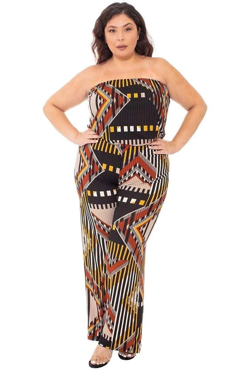 Abstract Print Tupbe Top Plus Size Jumpsuit sold by Gigi Laurent product image thumbnail 3