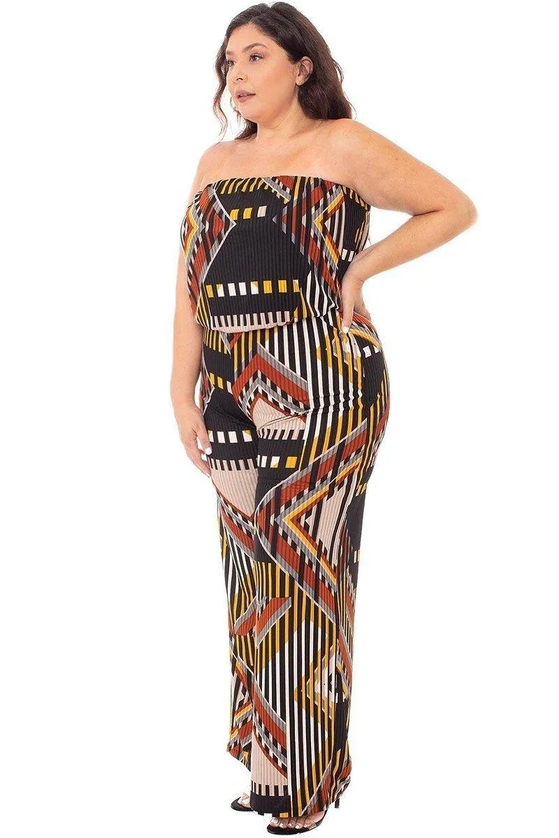 Abstract Print Tupbe Top Plus Size Jumpsuit sold by Gigi Laurent product image thumbnail 4