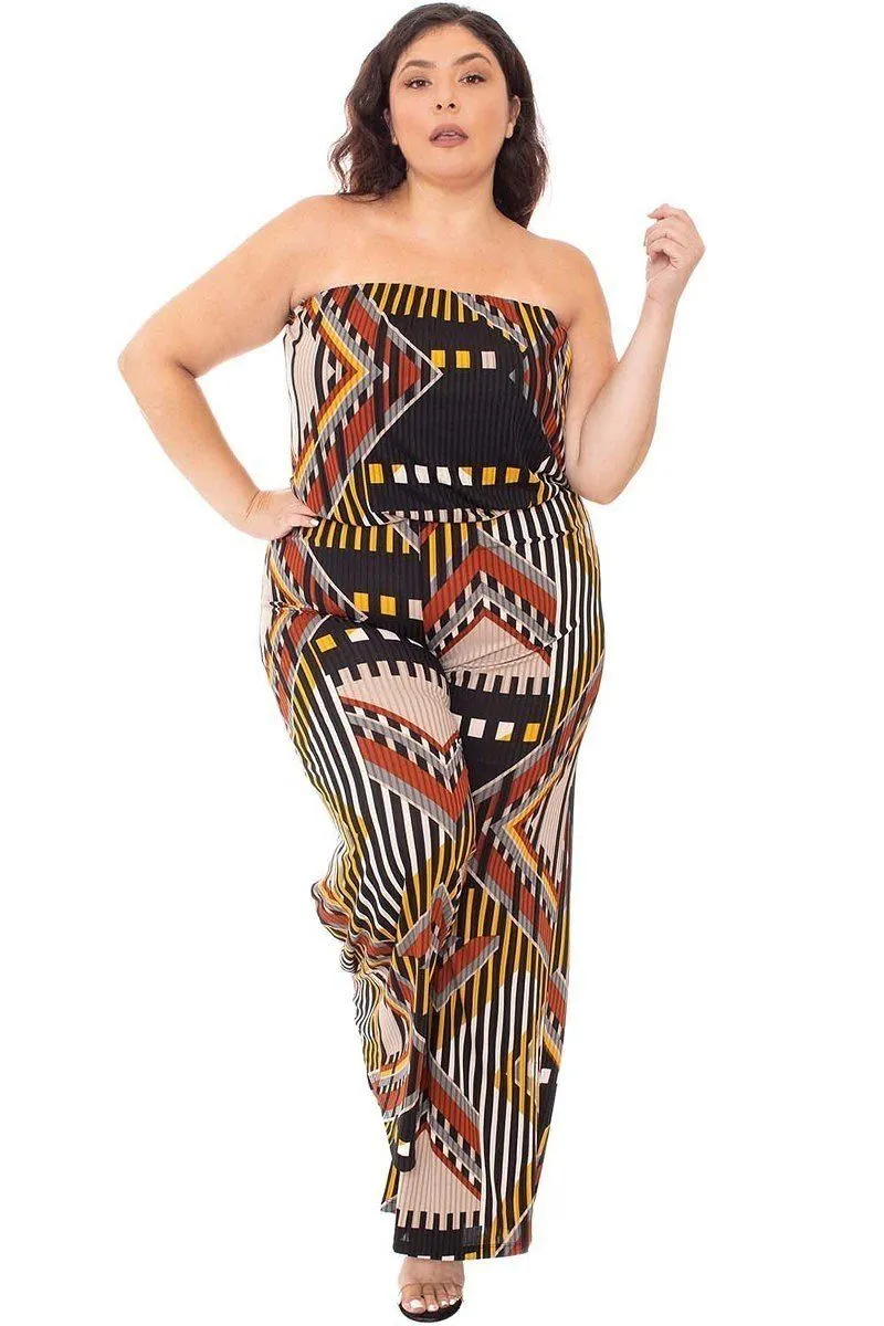 Abstract Print Tupbe Top Plus Size Jumpsuit sold by Gigi Laurent product image thumbnail 2