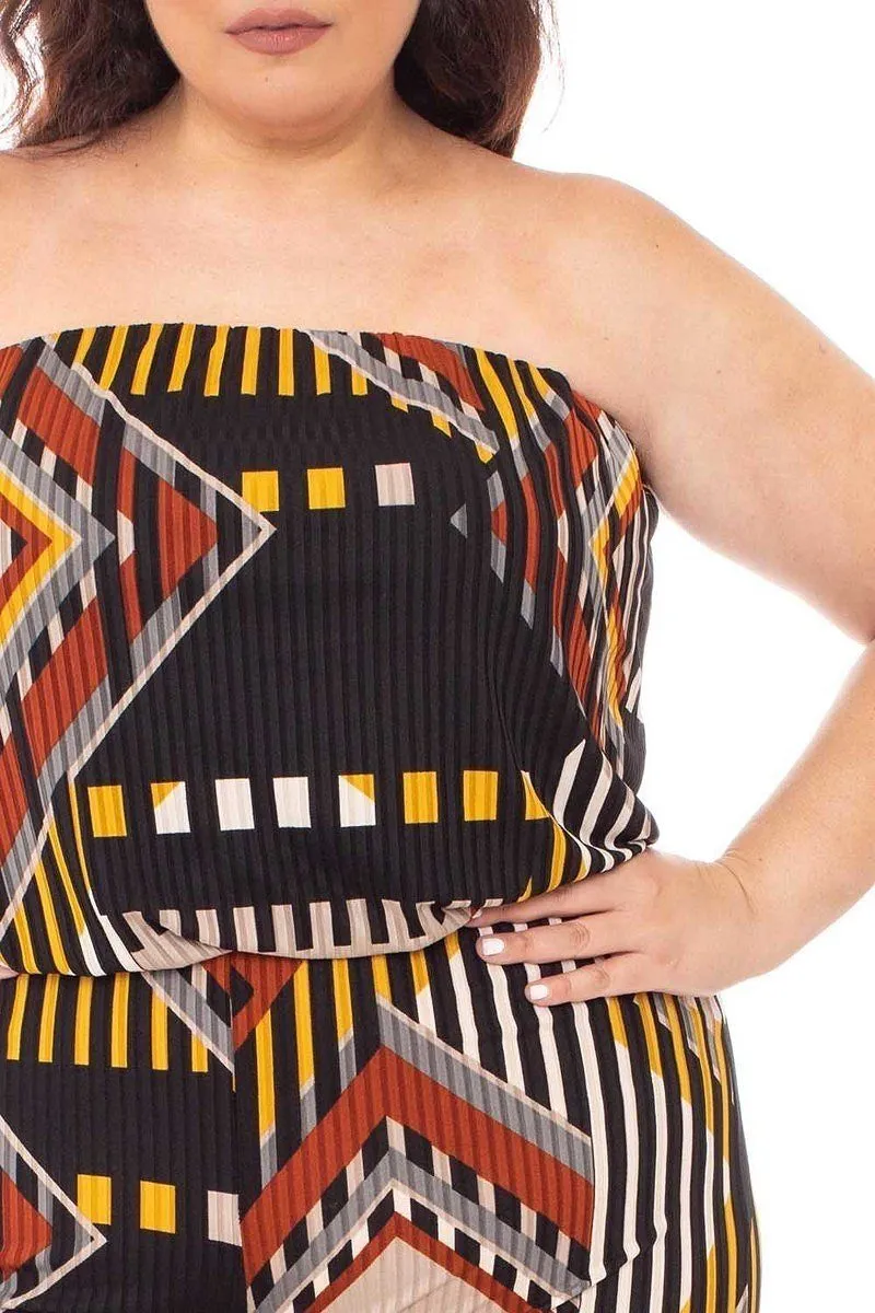 Abstract Print Tupbe Top Plus Size Jumpsuit sold by Gigi Laurent product image thumbnail 5