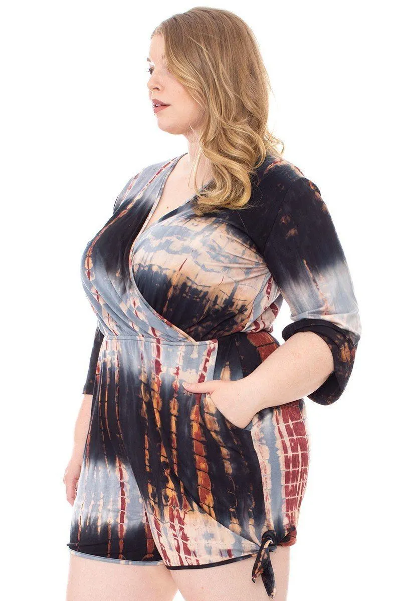 Tie Dye Wrap Plussize Romper sold by Gigi Laurent product image thumbnail 4