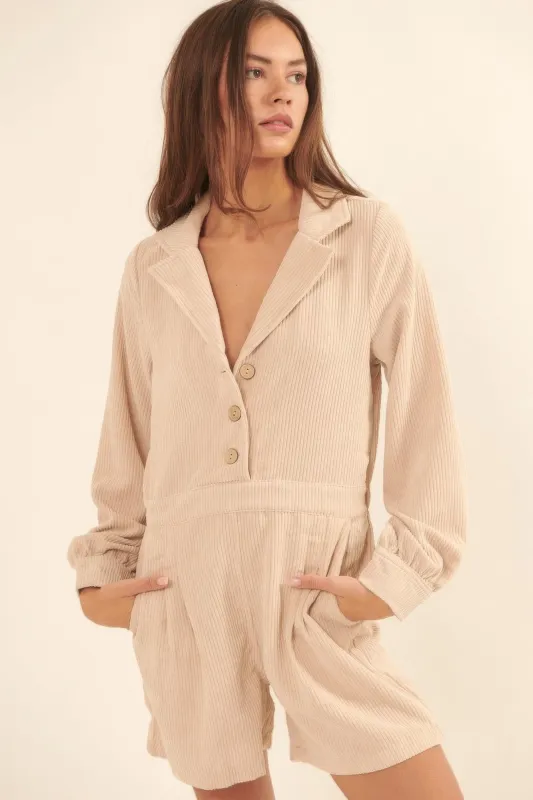 A Woven Corduroy Romper sold by Gigi Laurent