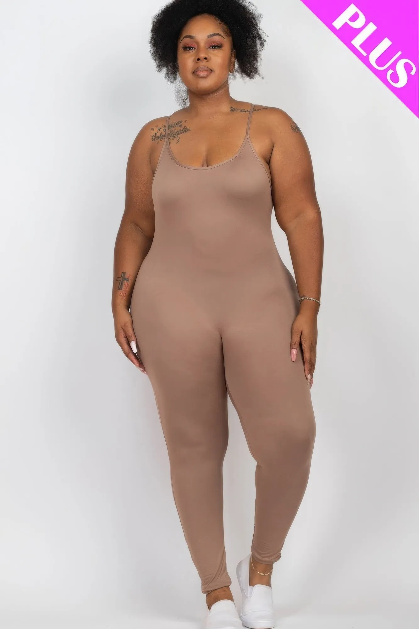 Plus Size Solid Bodycon Cami Jumpsuit sold by Gigi Laurent