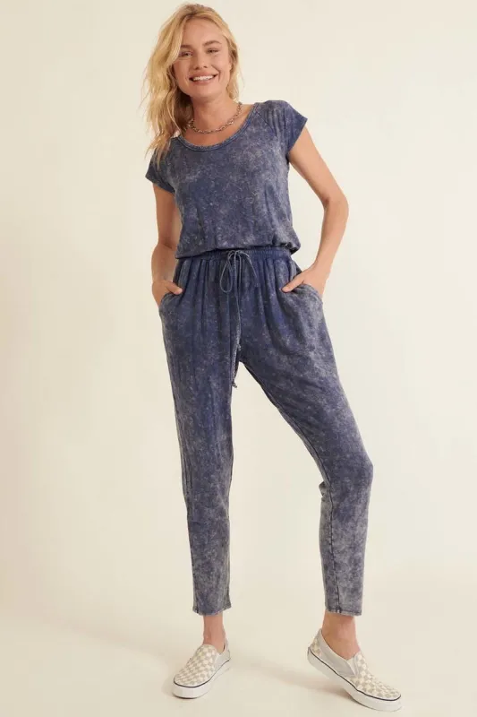 Mineral Washed Finish Knit Jumpsuit made by C.C