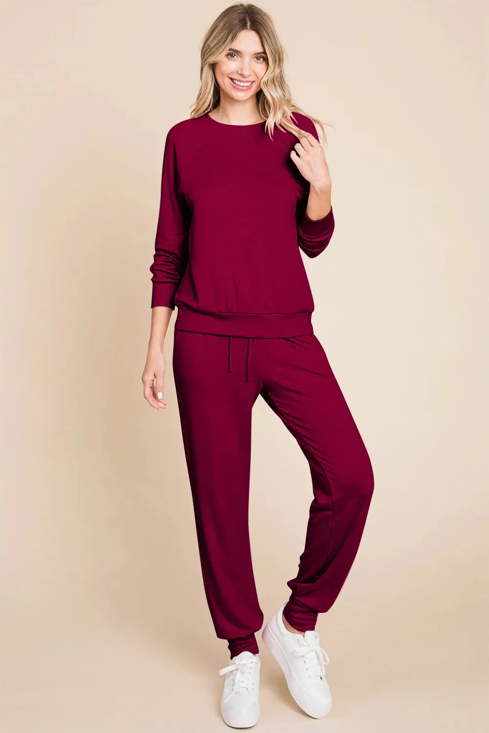 Super Lady Round Neck Raglan Sleeve Top and Pants Lounge Set sold by Gigi Laurent product image thumbnail 3