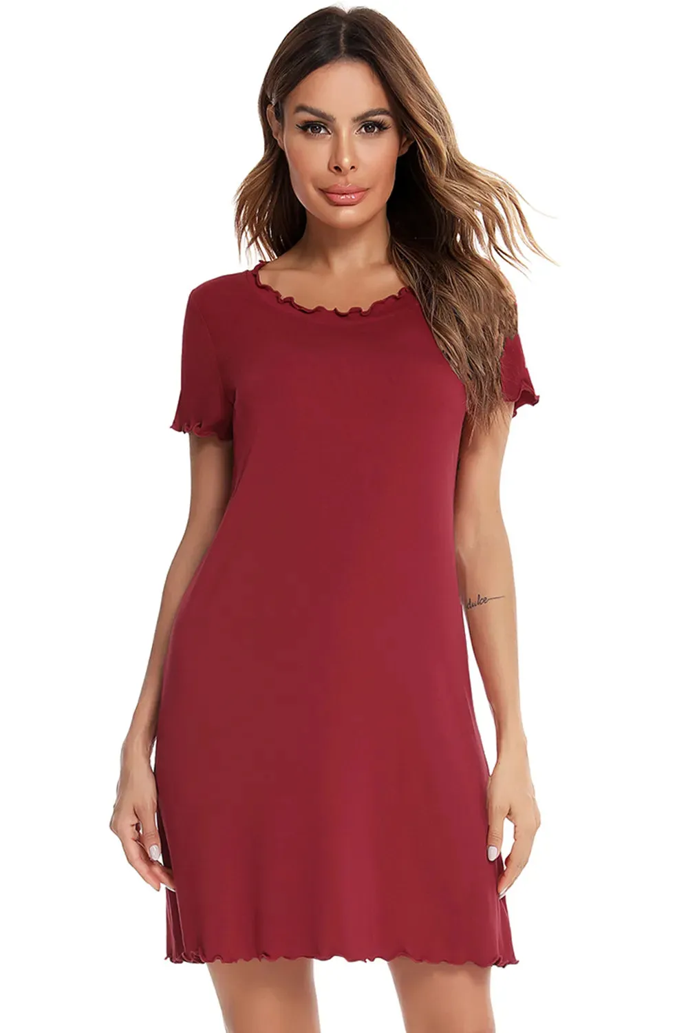Round Neck Short Sleeve Lounge Dress sold by Gigi Laurent product image thumbnail 3