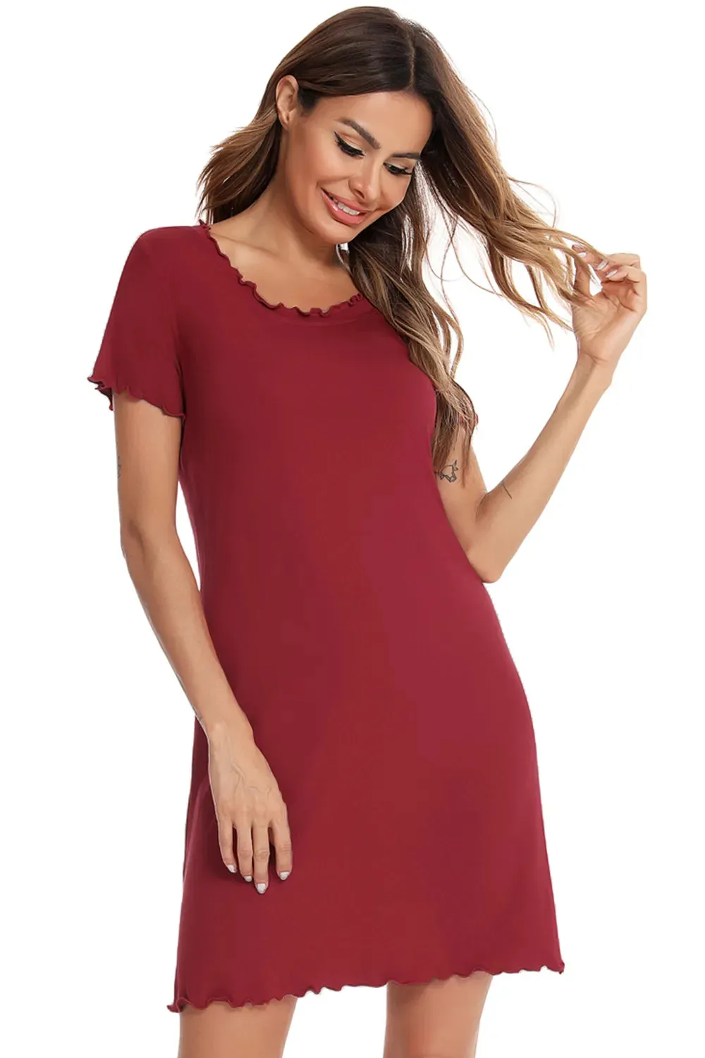 Round Neck Short Sleeve Lounge Dress sold by Gigi Laurent product image thumbnail 4