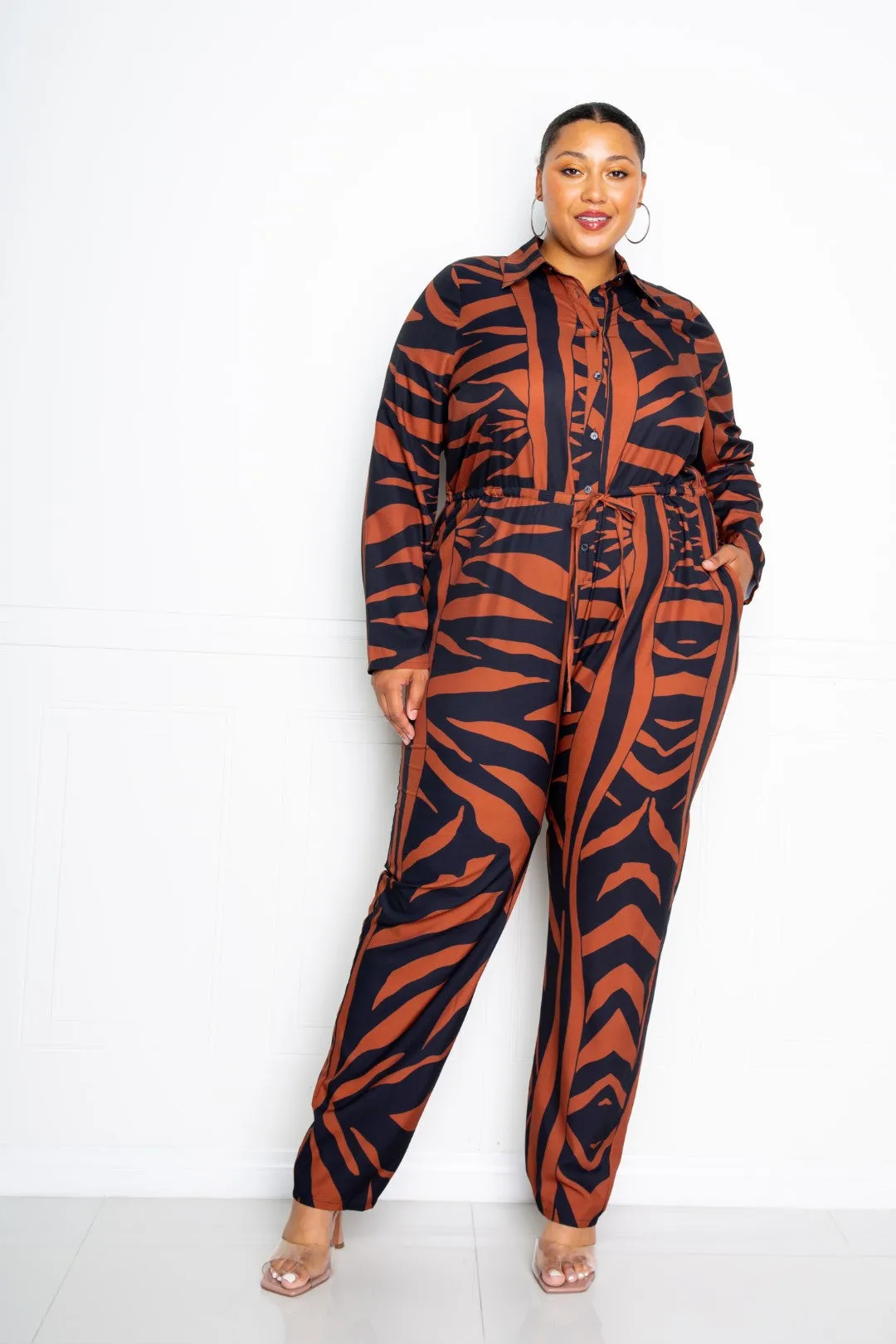 Button Up Long Sleeve Jumpsuit sold by Gigi Laurent