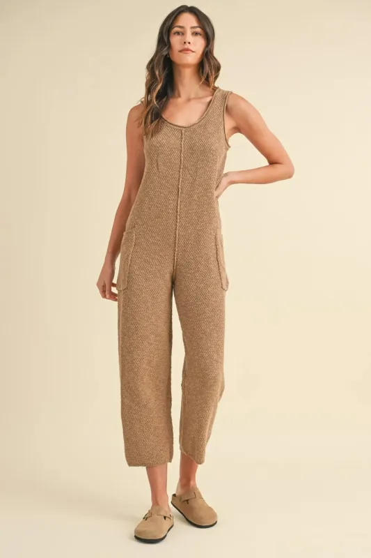 MABLE Sleeveless Knit Crop Jumpsuit with Pockets sold by Gigi Laurent