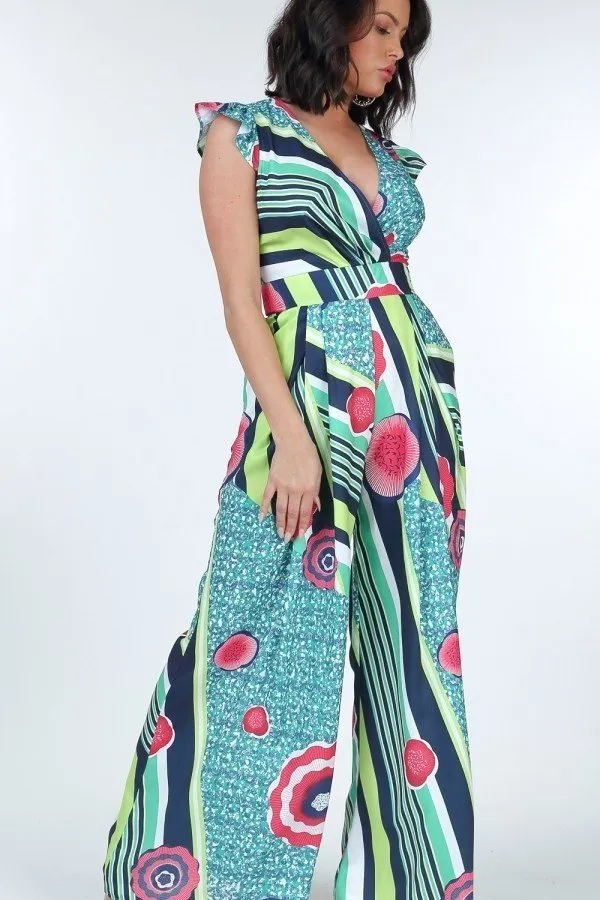 Ruffle Sleeve Surplice Jumpsuit sold by Gigi Laurent product image thumbnail 2