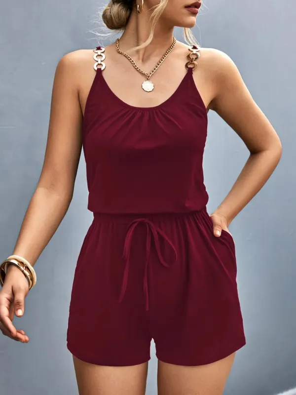Scoop Neck Romper with Pockets sold by Gigi Laurent