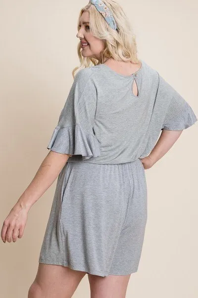 Plus Size Solid Rayon Modal Mini Romper sold by Gigi Laurent product image thumbnail 3