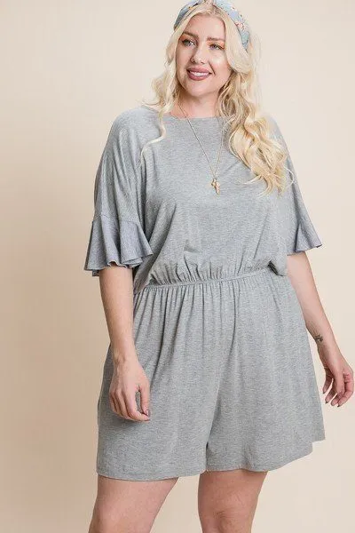 Plus Size Solid Rayon Modal Mini Romper sold by Gigi Laurent product image thumbnail 2
