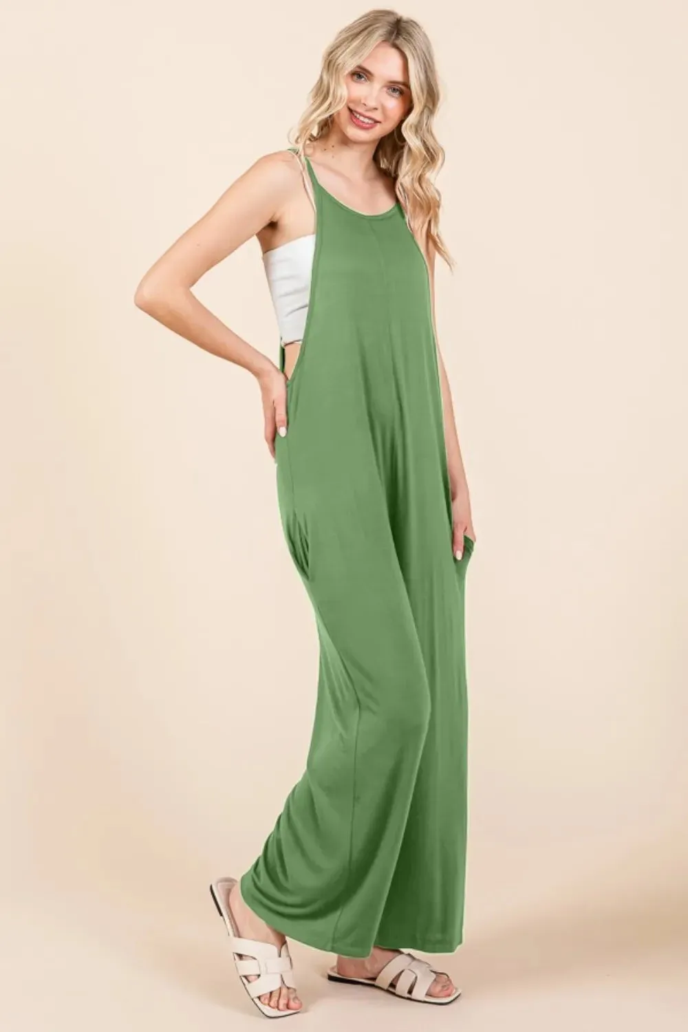 Culture Code Full Size Sleeveless Wide Leg Jumpsuit with Pockets sold by Gigi Laurent product image thumbnail 3