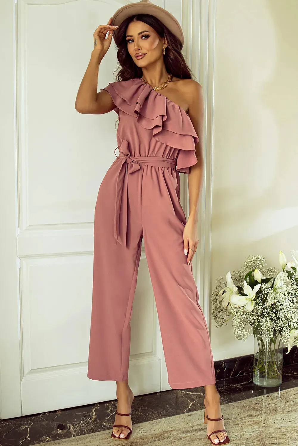 Ruffled Tied One-Shoulder Jumpsuit sold by Gigi Laurent product image thumbnail 4