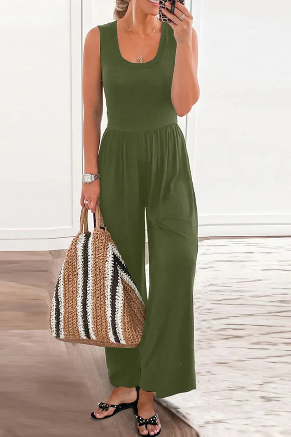 Full Size Scoop Neck Wide Strap Jumpsuit sold by Gigi Laurent product image thumbnail 5