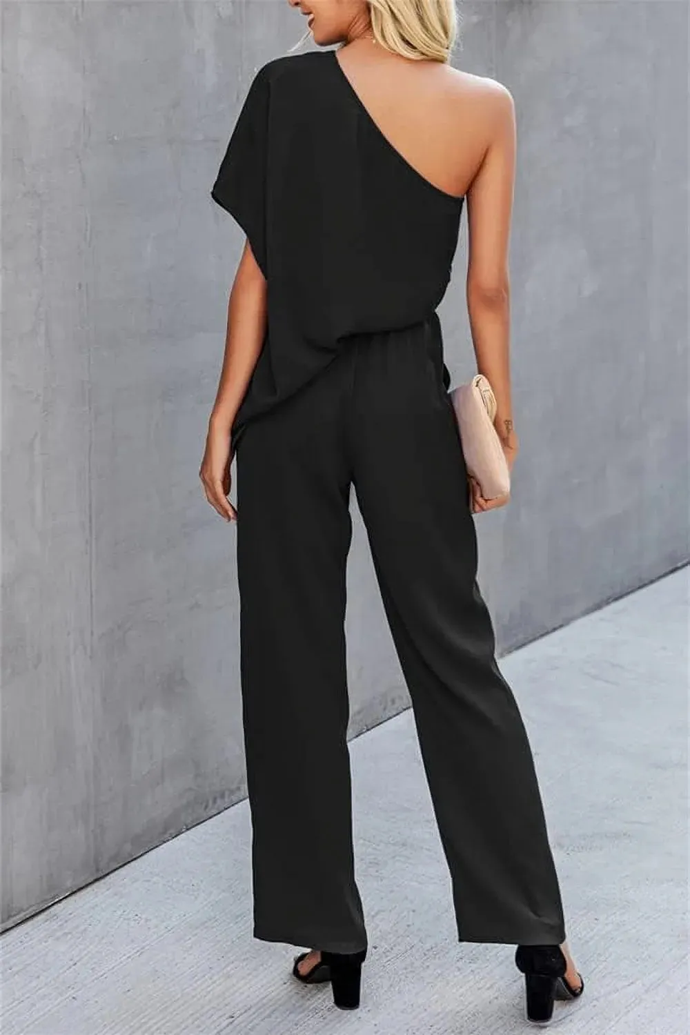 Single Shoulder Short Sleeve Jumpsuit sold by Gigi Laurent product image thumbnail 2