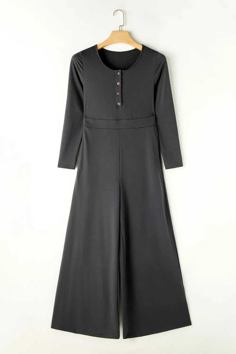 Pocketed Long Sleeve Wide Leg Jumpsuit sold by Gigi Laurent product image thumbnail 2