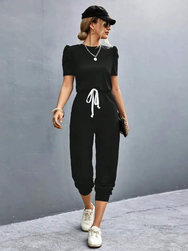 Round Neck Short Sleeve Jumpsuit sold by Gigi Laurent