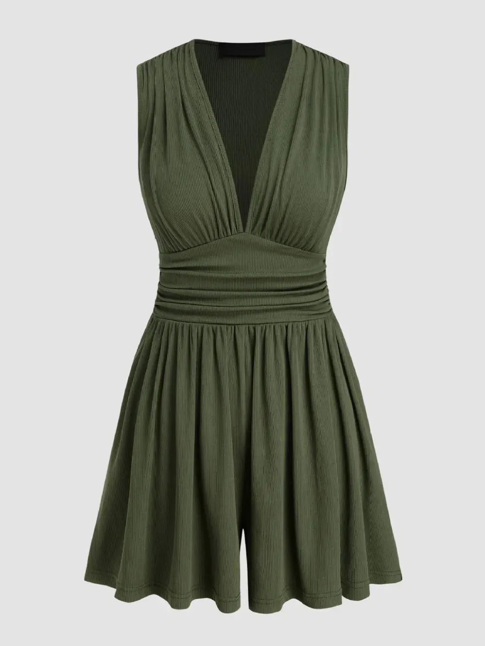 Ruched Plunge Sleeveless Romper sold by Gigi Laurent product image thumbnail 2